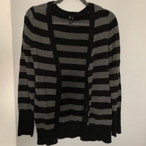 black and grey cardigan